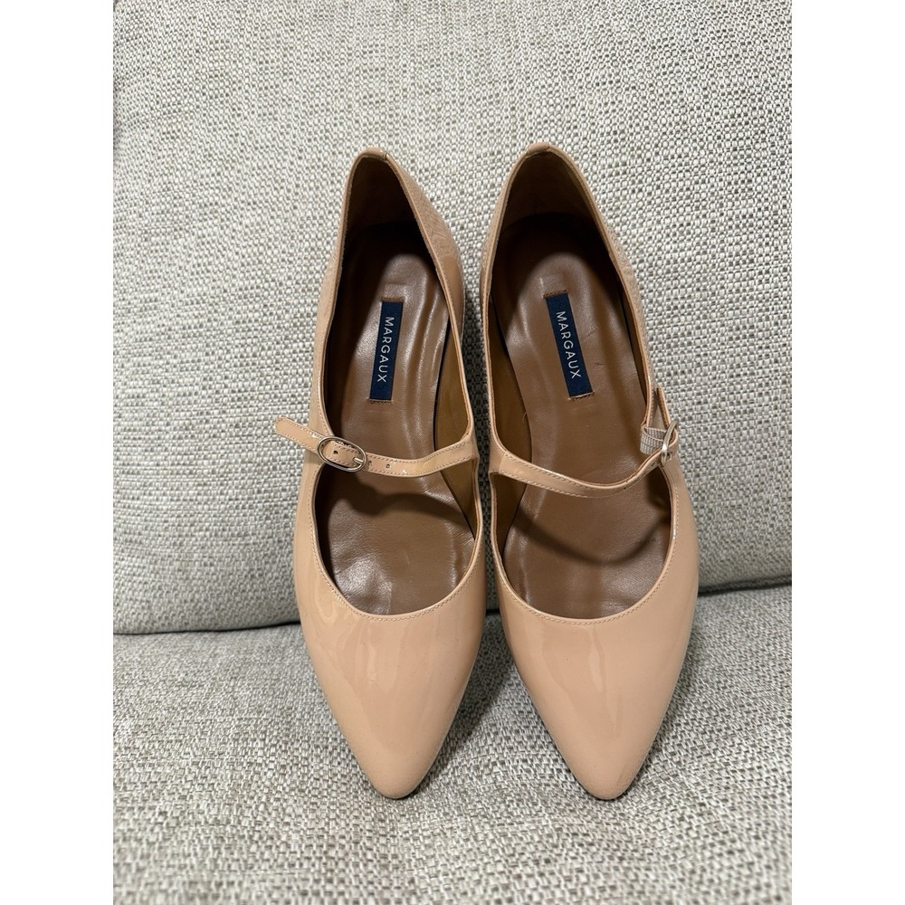 Margaux Pointed Toe Mary Jane Flat in Rose Nude Patent Leather Size 38 M